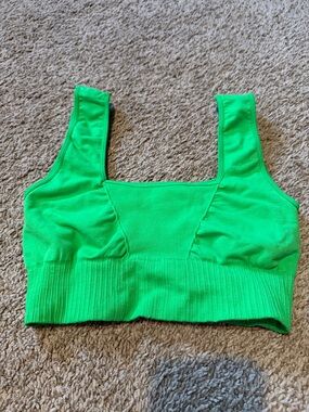 FP Movement by Free People Bright Green Ribbed sports bra